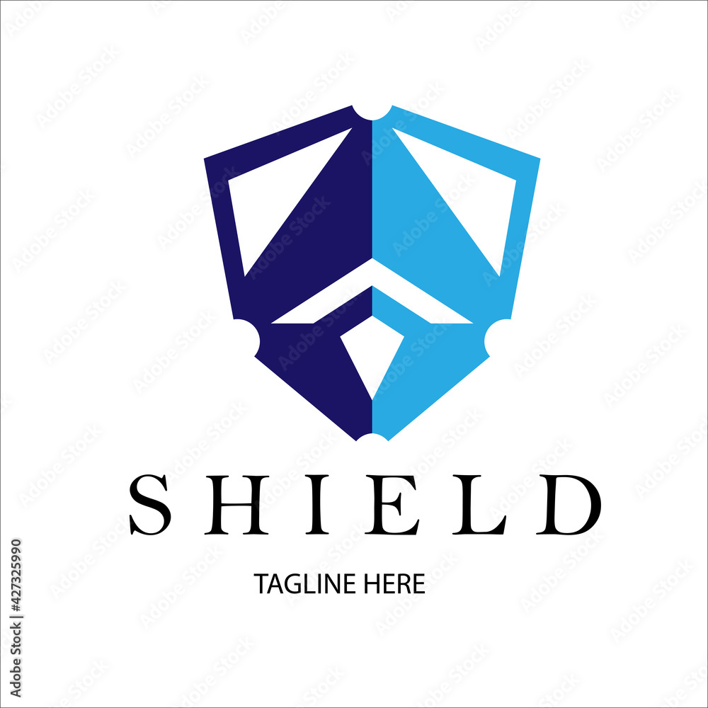 Protection Logo Shield Icon with geometry shield isolated on White Background. Flat Vector Logo Design Template Element Protection Logo Shield Icon with geometry shield isolated on White Background. Flat Vector Logo Design Template Element