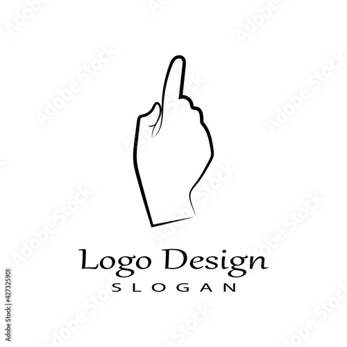 Vector Cartoon Hand Sign. Comics Clip art