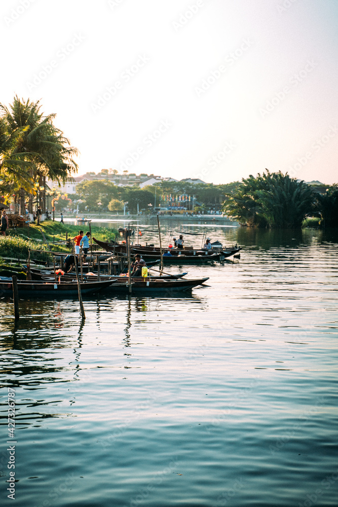 Vietnamese fishermen in the backcountry of vietnam