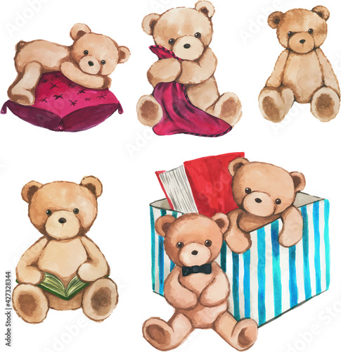 Obraz na płótnie teddy bear set
