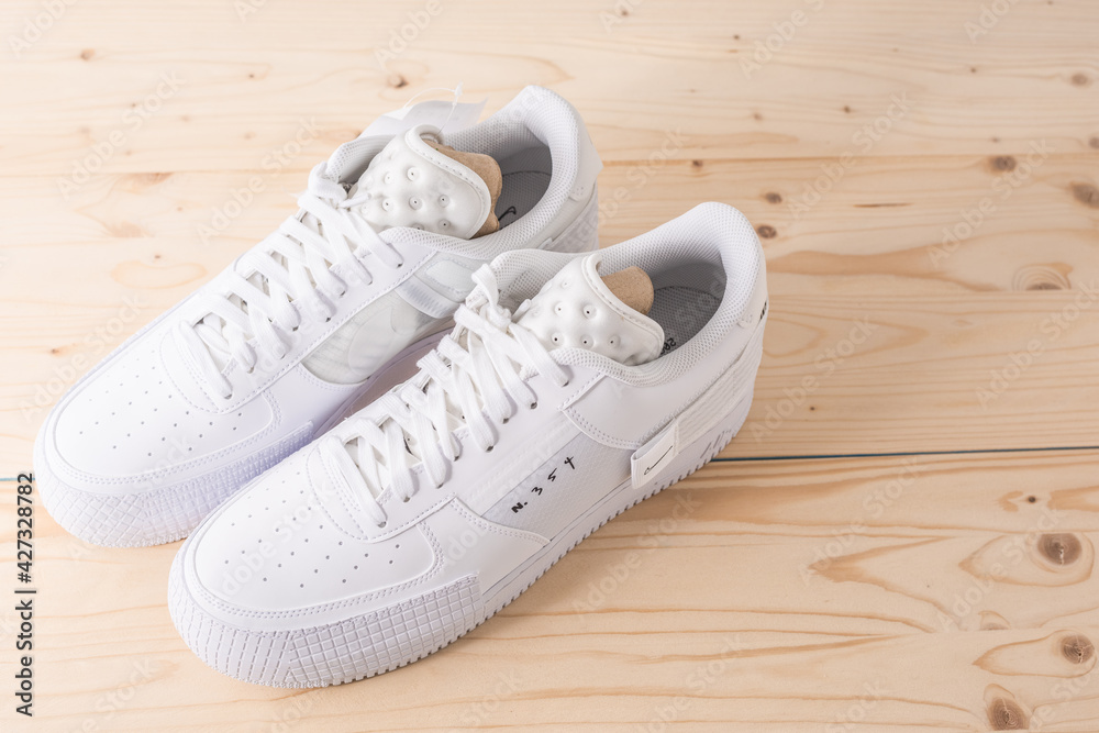 Aalen, Germany - April 21, 2020: Nike Air Force 1 Type White Stock Photo |  Adobe Stock