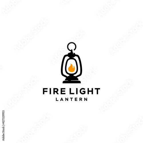 Lantern logo, classic old fashioned lantern post, Classic lamp logo icon design , Restaurant Vintage Logo design vector