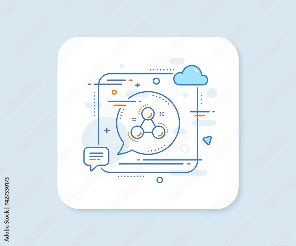 Chemistry molecule line icon. Abstract square vector button. Laboratory atom sign. Analysis symbol. Chemistry molecule line icon. Speech bubble concept. Vector Chemistry molecule line icon. Abstract square vector button. Laboratory atom sign. Analysis symbol. Chemistry molecule line icon. Speech bubble concept. Vector