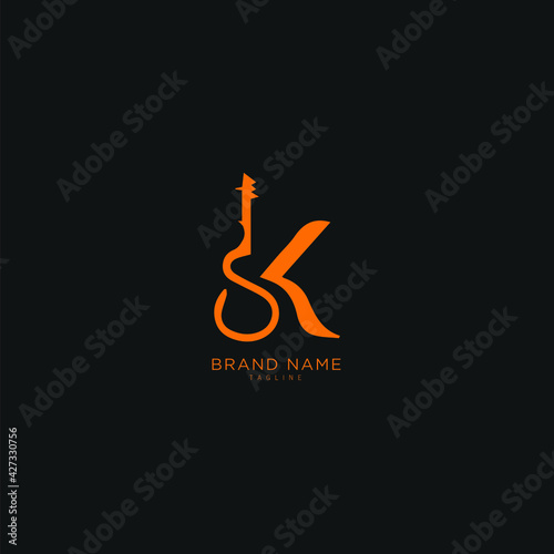 Alphabet K, KK logo design, monogram, icon, premium business typeface. Editable color choice high resolution file.