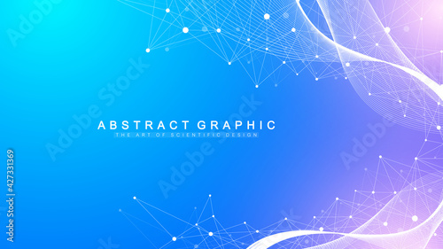 Scientific vector illustration genetic engineering and gene manipulation concept. DNA helix, DNA strand, molecule or atom, neurons. Abstract structure for Science or medical background. CRISPR CAS9.