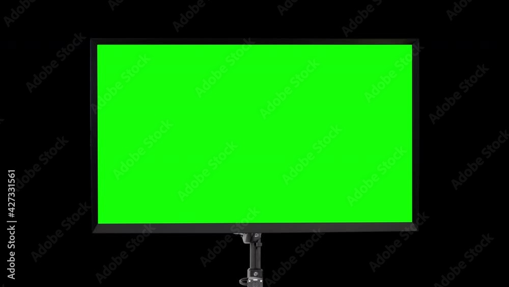 Futuristic Monitor Display Flies in from Below over Transparent Background