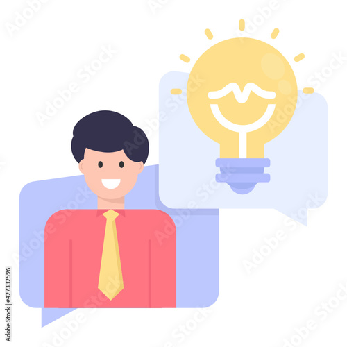 
An innovative idea flat character vector 

