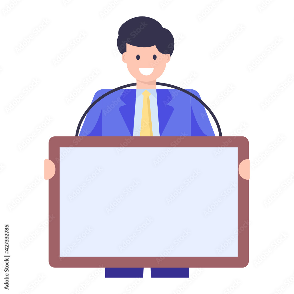 Have a look at this amazing flat vector design of man advertising
Have a look at this amazing flat vector design of man advertising