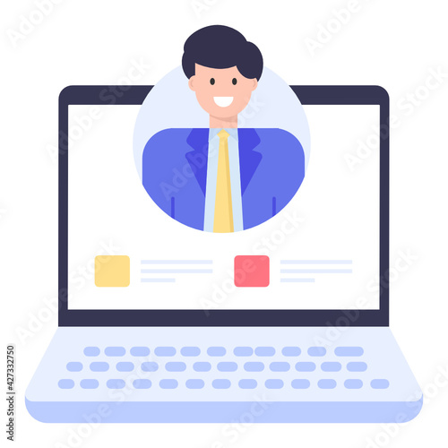  Grab this visually perfect flat vector of online profile