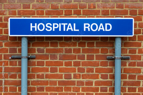 Hospital Road Sign at Whipps Cross Hospital in London