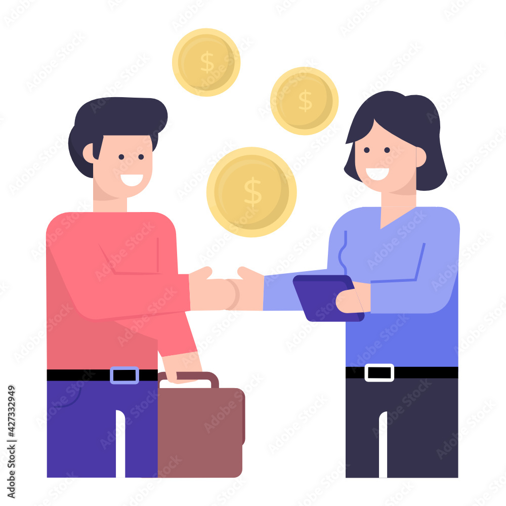 Obraz premium Business negotiation flat vector design, easy to use and editable