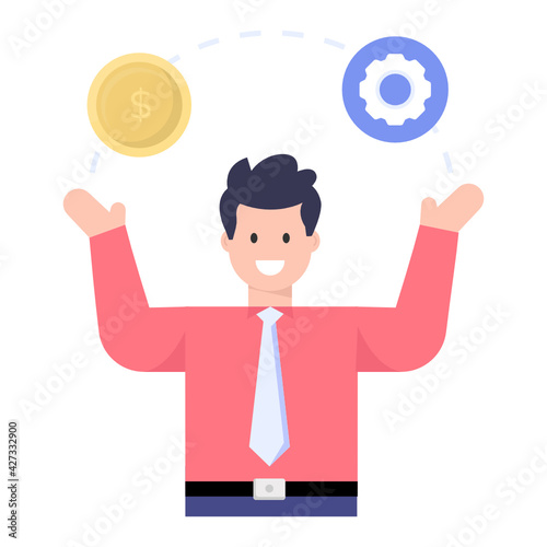  Fund manager flat vector design, easy to use and editable