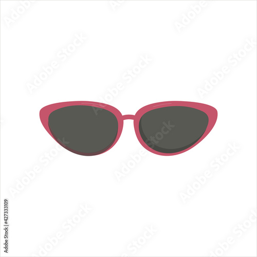 Sun glasses for relaxing on the beach on a white background
