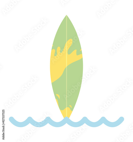 surfboard and water