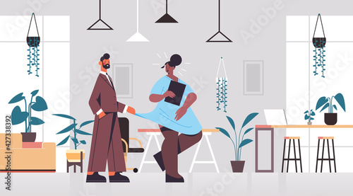 businessman molesting female employee sexual harassment at work concept lustful boss touching secretary's dress