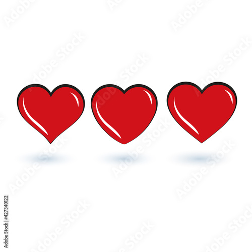 Heart Illustration Collection, Love Symbol Icon Set, Love Symbols, Shadowy, polygon, on a white background