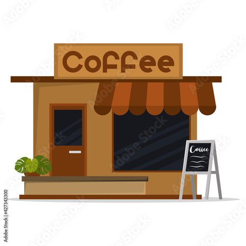 Isolated coffee shop building. Building icon - Vector