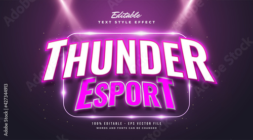 Editable Colorful E-sport Text Style with Curved Effect