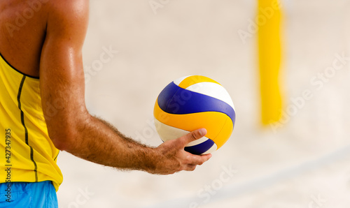Volleyball Beach Serving