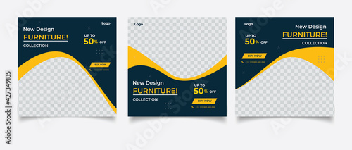 Furniture social media post templates

