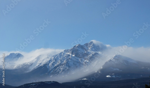 windy, misty mountain