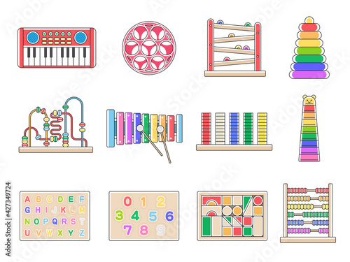 子どもの知育玩具のイラストセット
