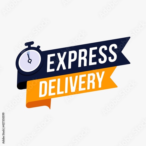 Express delivery label sign for banner promotion vector illustration photo