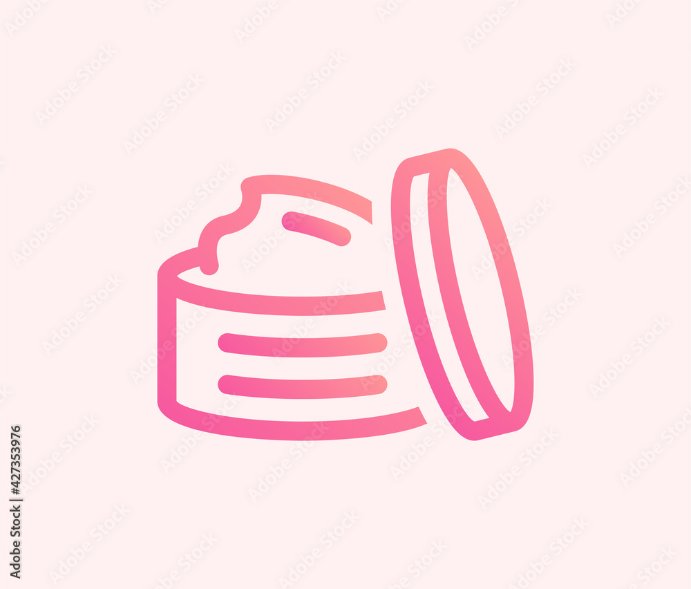 Body and face care cream jar open lid vector illustration. Body and face care cream jar open lid vector illustration.