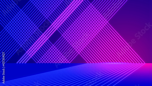 Neon line construction extension space technology sense spatial sense vector background