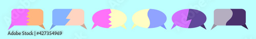 set of live chat cartoon icon design template with various models. vector illustration isolated on blue background