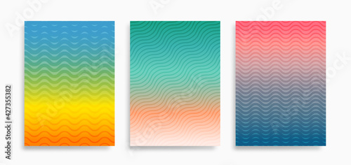 simple minimal dynamic gradient bright curve wavy lines stripes abstract pattern for background, texture, cover, banner, label, template, layout etc. sweet beautiful summer color theme. vector design. photo