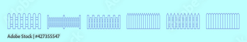 set of picket fence cartoon design template with various models. vector illustration isolated on background