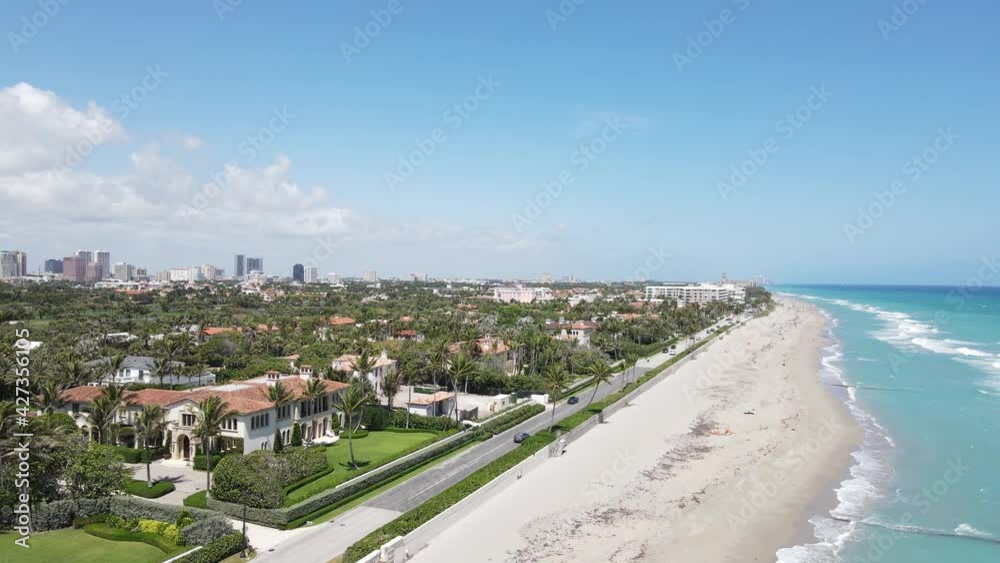 an aerial journey down a beautiful coastline road in West Palm Beach, Florida an aerial journey down a beautiful coastline road in West Palm Beach, Florida