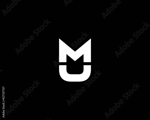 UM MU letter logo design vector template