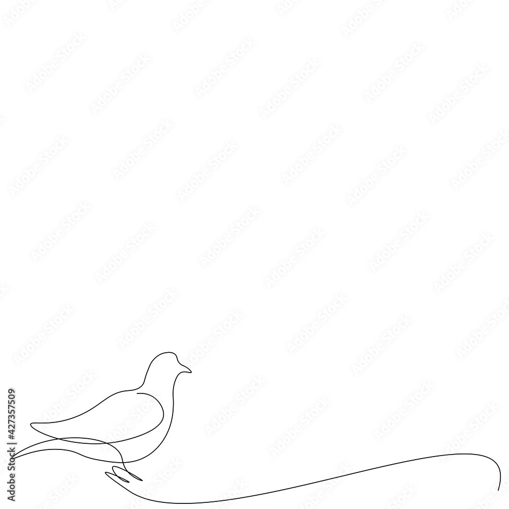 Bird silhouette line drawing vector illustration Bird silhouette line drawing vector illustration