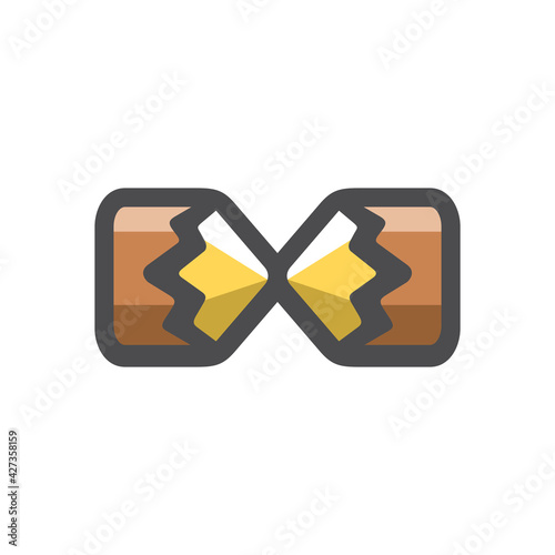 Beaver gnawed Tree Vector icon Cartoon illustration