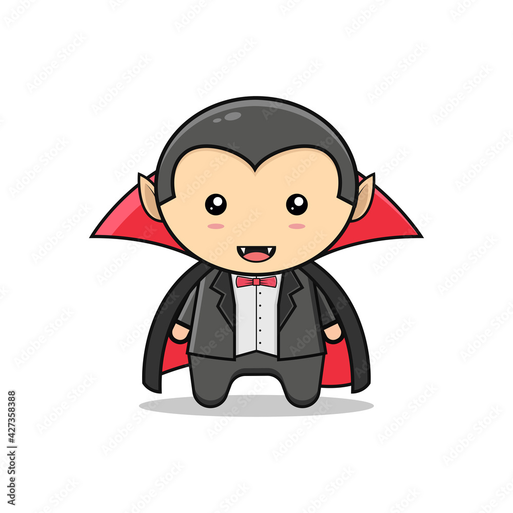 Kawaii Illustration Dracula Vector Graphics Stock Vector Adobe Stock