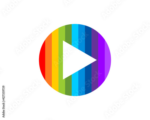 Free Download Circle spectrum colors with media play button inside - GFXLoad