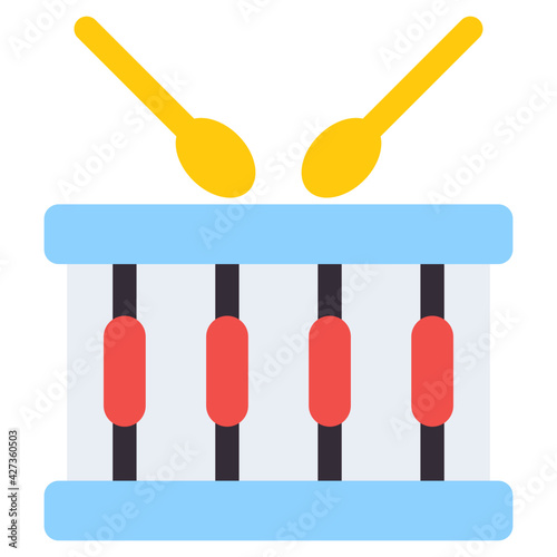 A flat design, icon of music drum