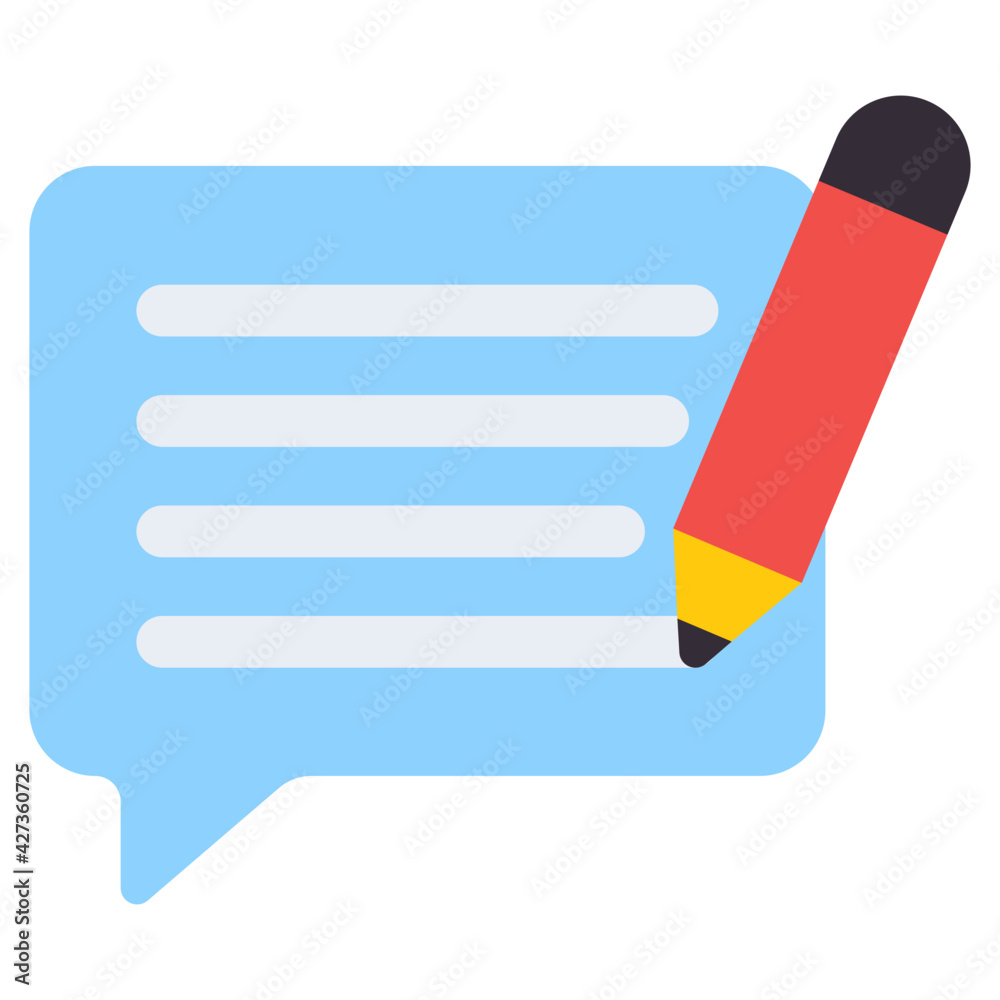 A flat design, icon of edit comment A flat design, icon of edit comment
