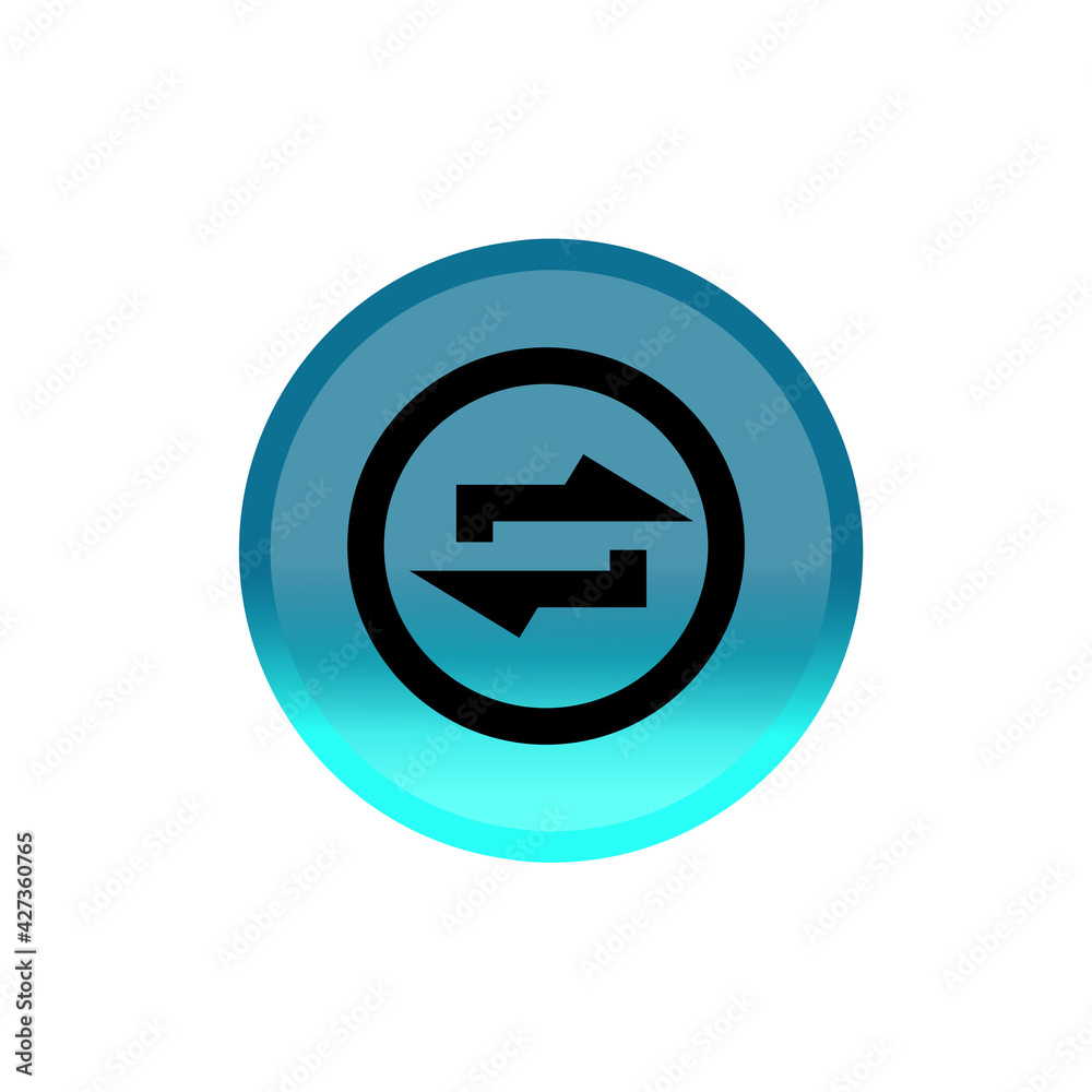 Switch button icon. blue round button. Editable stroke. Simple illustration mobile concept, web design, application, UI. Design template vector Switch button icon. blue round button. Editable stroke. Simple illustration mobile concept, web design, application, UI. Design template vector