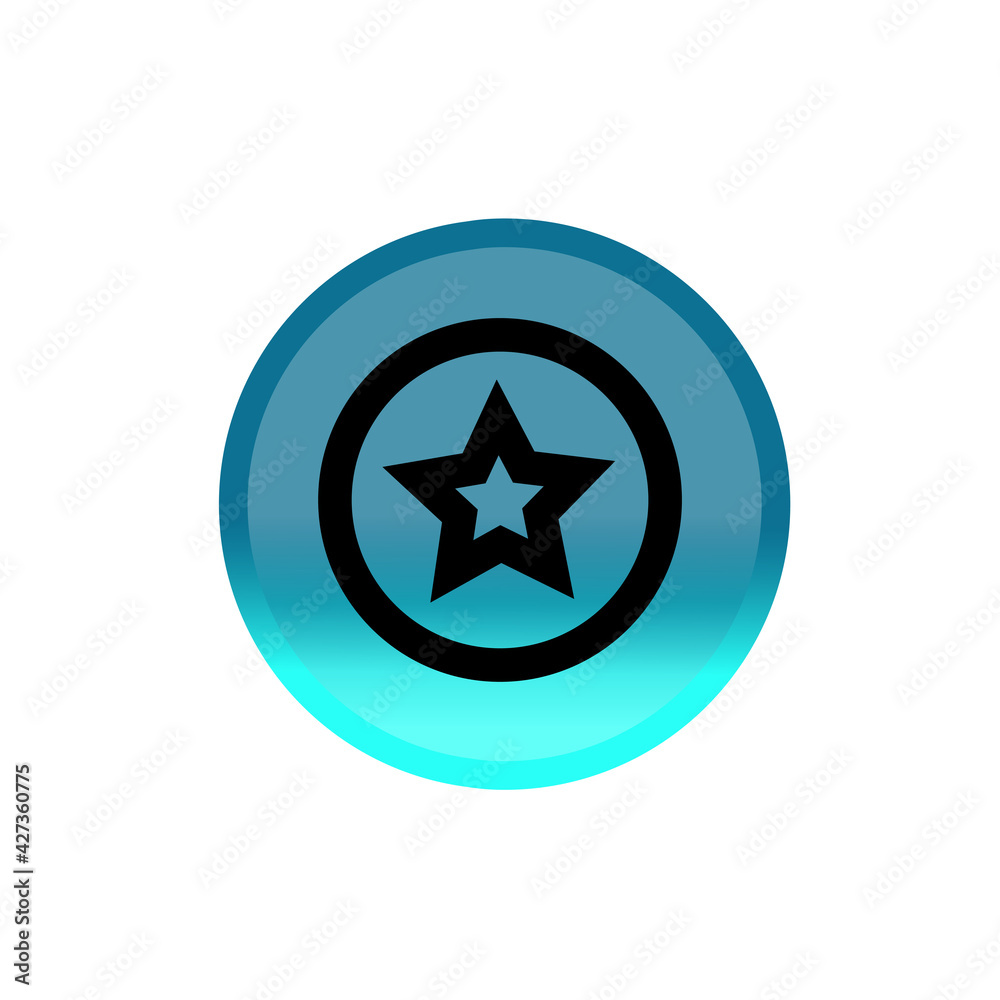 Star button icon. blue round button. Editable stroke. Simple illustration mobile concept, web design, application, UI. Design template vector Star button icon. blue round button. Editable stroke. Simple illustration mobile concept, web design, application, UI. Design template vector