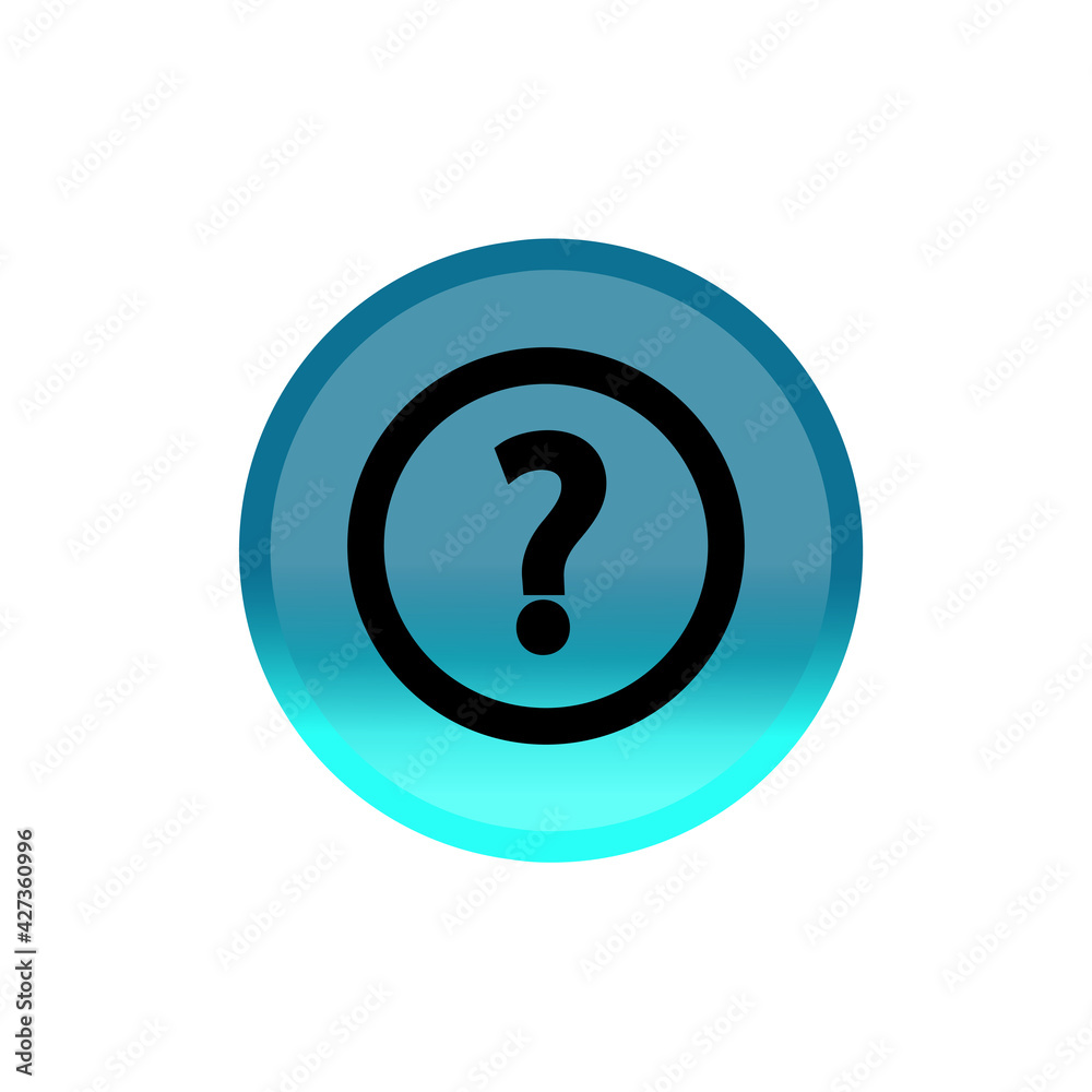 Question mark button icon. blue round button. Editable stroke. Simple illustration mobile concept, web design, application, UI. Design template vector Question mark button icon. blue round button. Editable stroke. Simple illustration mobile concept, web design, application, UI. Design template vector
