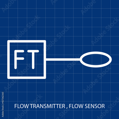 Symbol of Flow Transmitter Vector illustration symbol of Electrical System Control