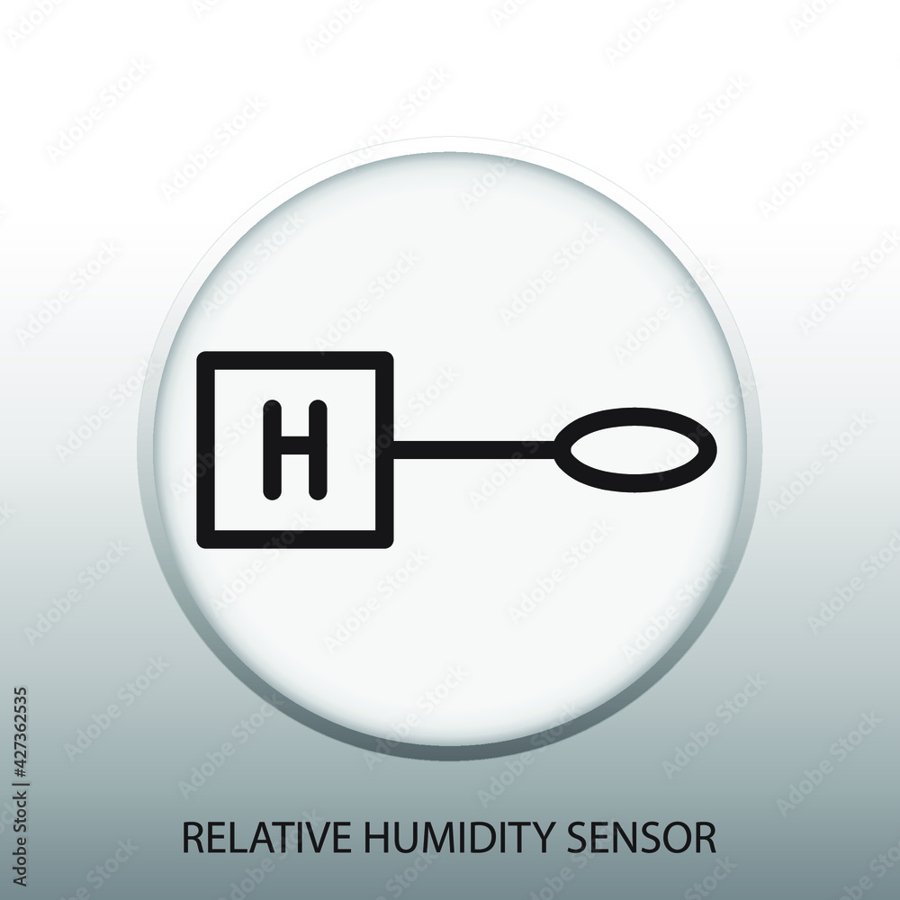 Symbol of Relative Humidity Sensor Vector illustration symbol of