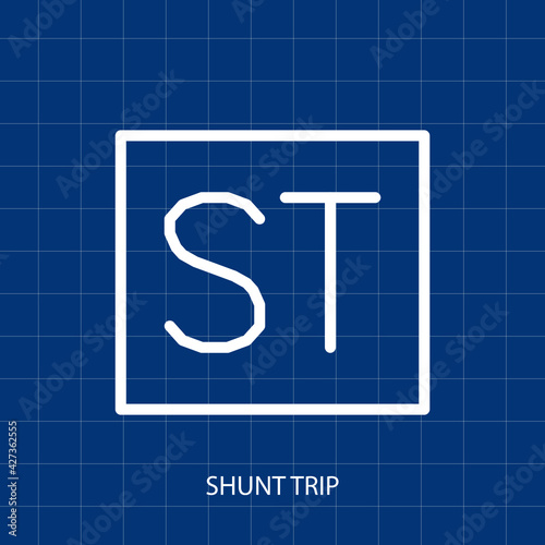 Symbol of Shunt Trip Vector illustration of Electrical System Control