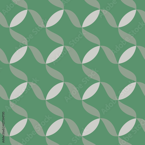 Seamless pattern. Silvery leaves on a green background.