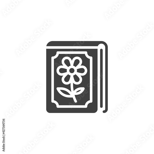 Flowers book vector icon