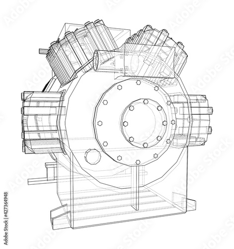 Air conditioning compressor. Vector