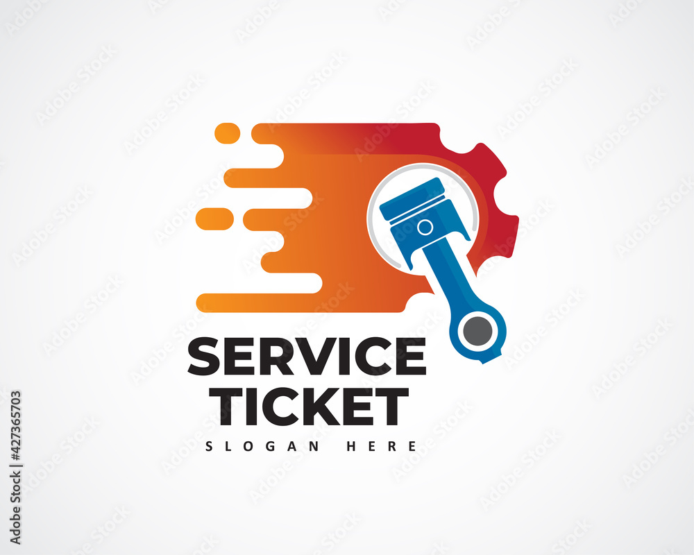 fast service ticket service machine logo symbol design illustration fast service ticket service machine logo symbol design illustration